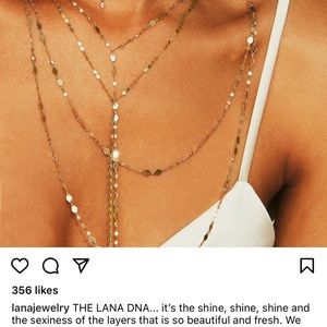 LANA Jewelry Nude Lariat Disc Necklace 14kYG